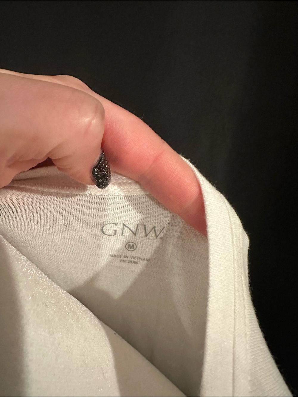GNW White Scoop Neck Short Sleeve Tee - Picture 4 of 6